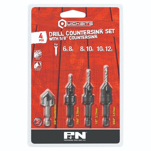 Drill HSS Countersink Set Quickbit Hex Shank 5PC P&N 105SDC000 main image