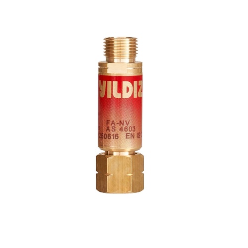 Flashback Arrestor Flammable (For Torch) UNF5/8" x 18 LH Yildiz 1118N-AU