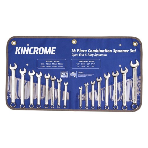 Combination Spanner Set 16 Piece Metric / Imperial Kincrome 1352416 main image
