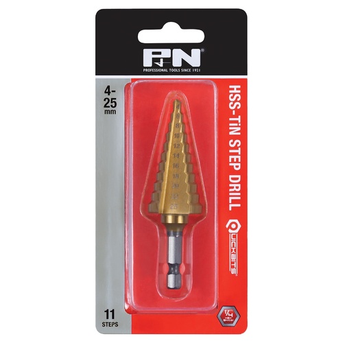 DRILL STEP 5/32-1/2 12-STEP HSS TiN QUICKBITS P&N 149010032