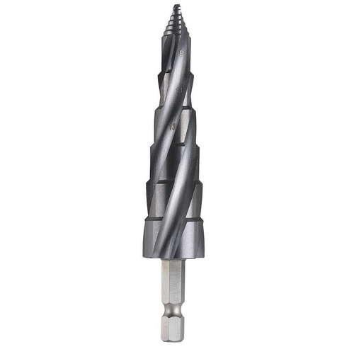 Step Tip Step Drill 10mm Deep Cut 9-19mm x 2mm HSS-Co5 (Cobalt) TiAIN Coated 1/4" Hex Shank Bordo 2612-MD3