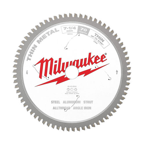 Thin Metal Circular Saw Blade 184mm (7-1/4") 70 Teeth Milwaukee 48408240