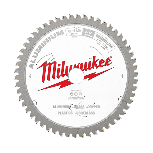 165MM (6-1/2") 54T ALUMINIUM CIRCULAR SAW BLADE MILWAUKEE 48408320