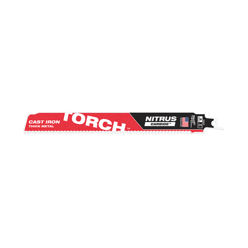 Milwaukee Single-Pack 230mm (9") 7TPI Sawzall Torch Reciprocating Saw Blade with NITRUS CARBIDE 48005262