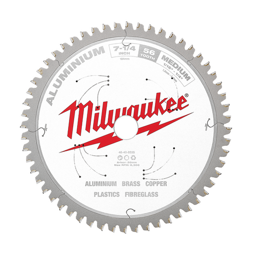Aluminium Circular Saw Blade 184mm (7-1/4") 56 Teeth Milwaukee 48408335