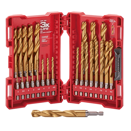 Shockwave Titanium 25 Piece Metric Drill Bit Set Milwaukee 48894861