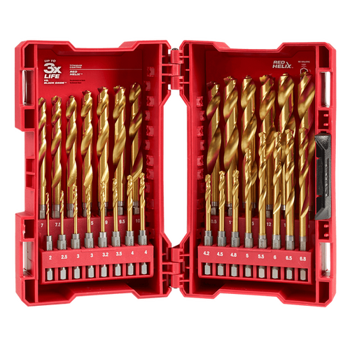 SHOCKWAVE™ Red Helix™ Titanium 29 Pieces Drill Bit Kit Milwaukee 48894862