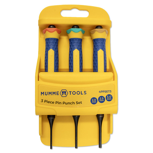 Pin Punch Set 3 Pieces 2mm, 2.5mm and 3mm Mumme Tools 4PPSET3