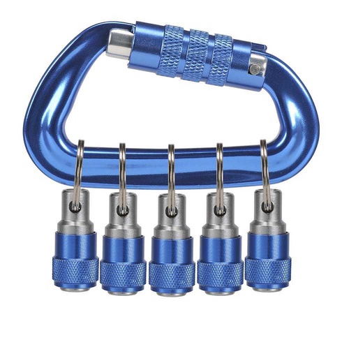Carabiner with 5 x 1/4" hex quick change holders Bordo 5330-1/4QC