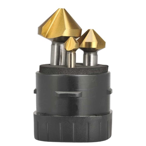 Countersink Set 3 Piece - Triple Flute Round Shank 90deg Saber Essential 8037-S1