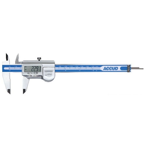 200mm Coolant Proof Dual Scale Digital IP67 Caliper Accud AC-112-008-12