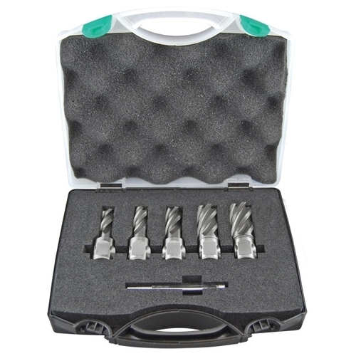 Annular Cutter Holemaker Silver Series Set 7 Pcs Metric Short 14, 16, 18, 20, 22mm & Pin ASSET-A