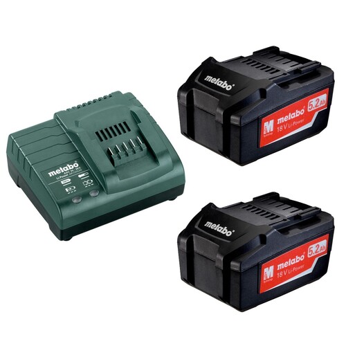 18 V Li-Ion Battery Pack 2 x 5.2 Ah, ASC 30-36 V Air-cooled Charger Metabo AU32100035