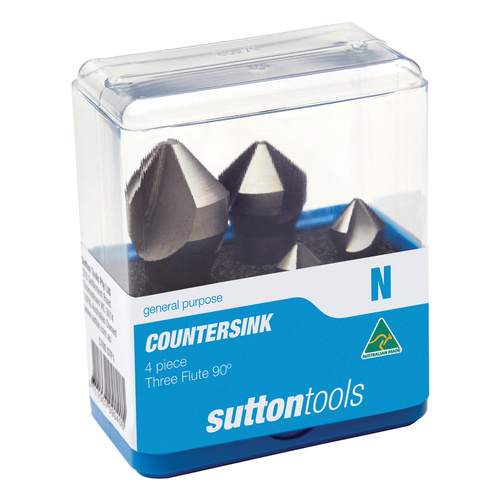 Countersink Set Three Flute 90° 4 Piece Sutton Tool C105STF1