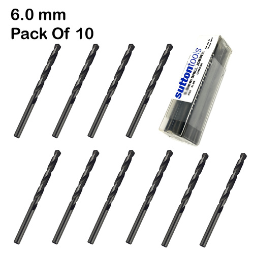 Drill D102 6.0mm Jobber DIN338 HSS BLU Sutton Tools D1020600 Pack of 10