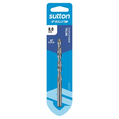 D220 Drill Jobber HSS XP Bullet Carded 8.0mm Sutton Tools D220H080