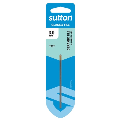 Drill D604 Glass & Tile Bit Carded 3.0mm Sutton Tools D6040300