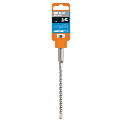 Drill D623 Masonry SDS Plus 3Cut 5.5mm x 160mm Sutton Tools D6230550