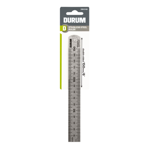 150mm Stainless Steel Ruler Metric/Imperial Durum DB10161