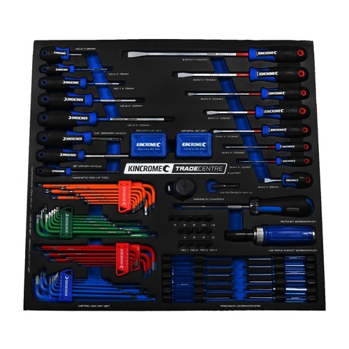 EVA735T 154 Piece Screwdriver & Fastening EVA Tray Kincrome EVA735T