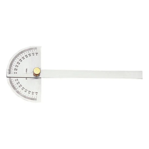 Degree Protractor Round Head 150mm Blade Groz GZ-01220