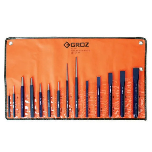 Groz Punch and Cold Chisel Set 14 Piece GZ-33001