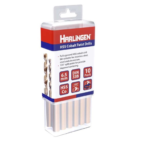 1mm HSS Straight Shank Twist Drill Pack of 10 Harlingen H-11-008-LC025-P
