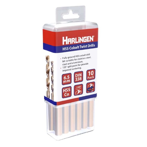 2.5mm HSS Straight Shank Twist Drill Pack of 10 Harlingen H-11-008-LC055-P
