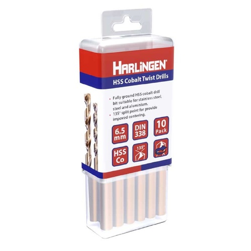 12.5mm HSS Straight Shank Twist Drill Pack of 5 Harlingen H-11-008-LC160-P