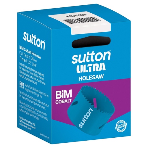 Holesaw H105 Bi-Metal Cobalt Ultra Boxed 54mm Sutton Tools H1050540