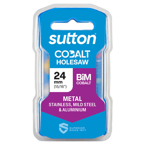 Holesaw H125 Bi-Metal Cobalt HD-Cobalt Hangpack 24mm Sutton H1250240
