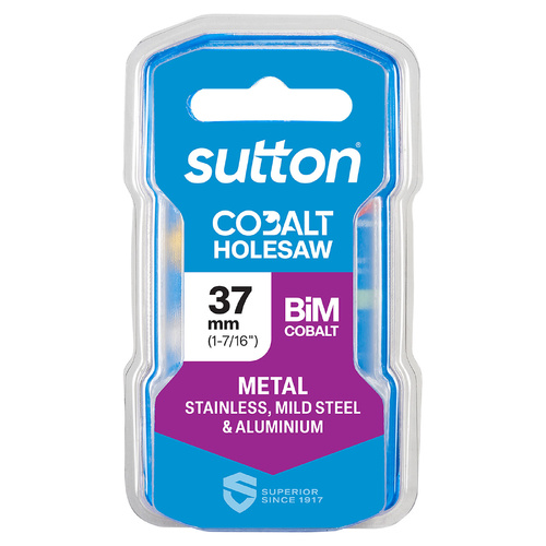 Holesaw H125 Bi-Metal Cobalt HD-Cobalt Hangpack 37mm Sutton Tools H1250370