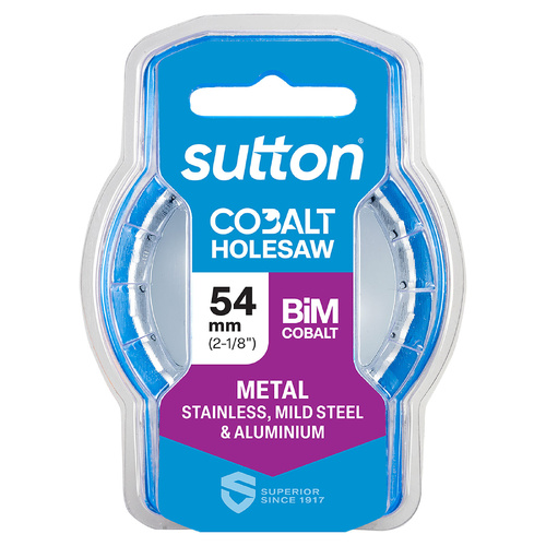 Holesaw H125 Bi-Metal Cobalt HD-Cobalt Hangpack 54mm Sutton Tools H1250540