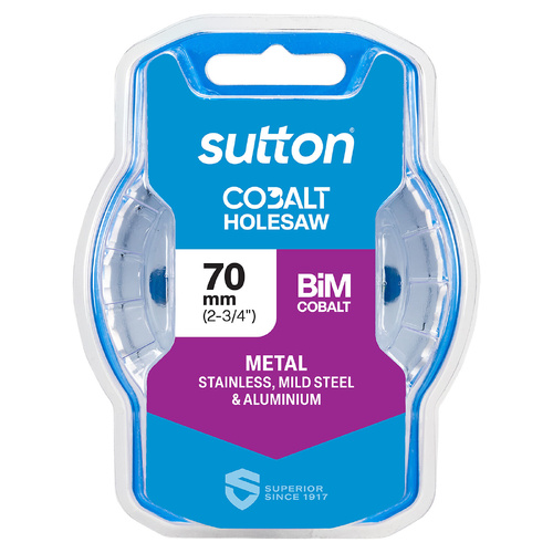 Holesaw H125 Bi-Metal Cobalt HD-Cobalt Hangpack 70mm Sutton Tools H1250700