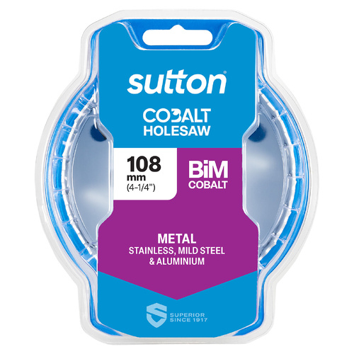 Holesaw H125 Bi-Metal Cobalt HD-Cobalt Hangpack 108mm Sutton Tools H1251080