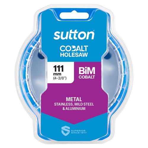 Holesaw H125 Bi-Metal Cobalt HD-Cobalt Hangpack 111mm Sutton Tools H1251110