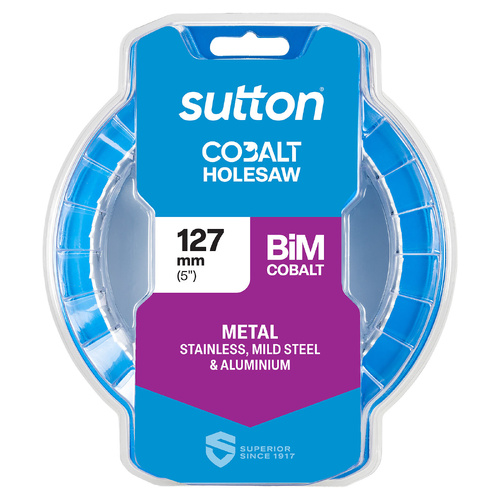Holesaw H125 Bi-Metal Cobalt HD-Cobalt Hangpack 127mm Sutton Tools H1251270