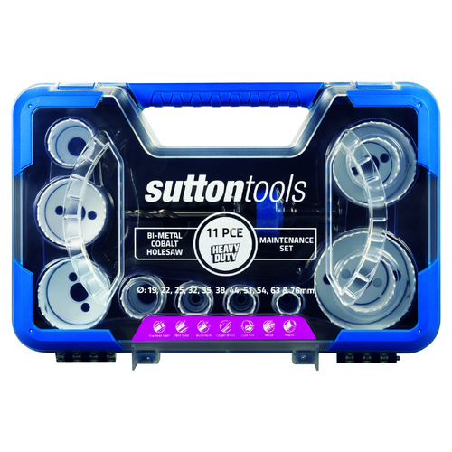 Bi-Metal Holesaw Maintenance Set 11 Pieces Sutton Tools H125BM3