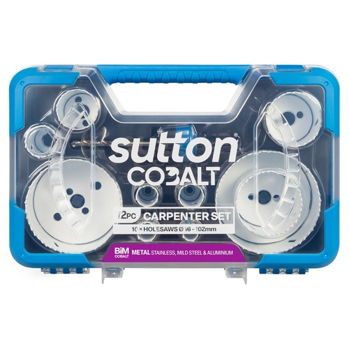 Holesaw H125 Bi-Metal Cobalt Carpenter Set 16-102mm 12Pc Sutton Tools H125SC12A