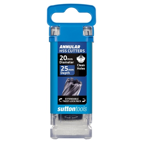 Annular Cutter 20mm x 25mm H180 M2Al HSS Tiain Sutton Tools H1800200