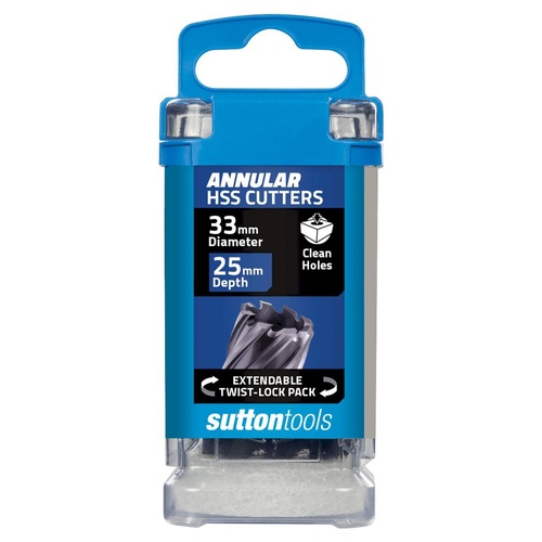 H180 Annular Cutter M2AI HSS-TiAIN 25mm Depth 33mm Sutton Tools H1800330