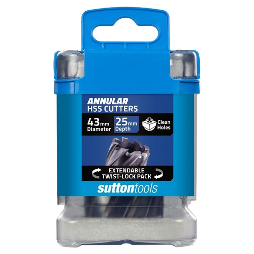 H180 Annular Cutter M2AI HSS-TiAIN 25mm Depth 43mm Sutton Tools T1400430