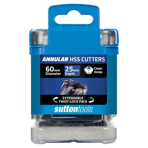 H180 Annular Cutter M2AI HSS-TiAIN 25mm Depth 60mm Sutton Tools H1800600