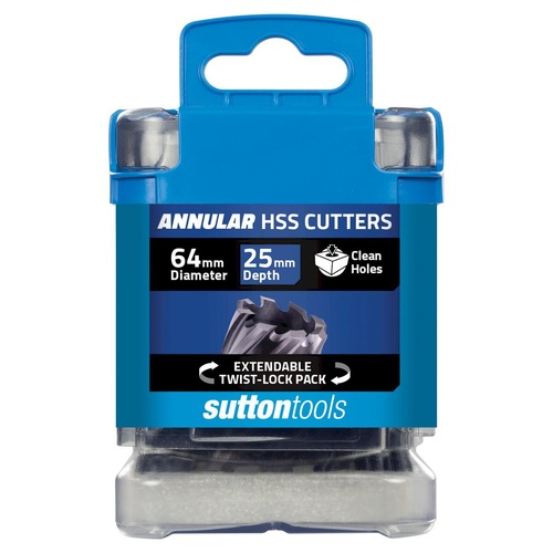 H180 Annular Cutter M2AI HSS-TiAIN 25mm Depth 64mm Sutton Tools H1800640