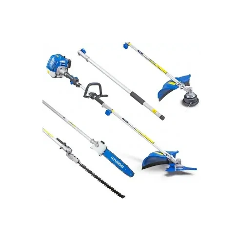 33cc 5-in-1 Petrol Garden Tool Set Hedge Trimmer, Chainsaw, Brush Cutter & More Hyundai HYMT331