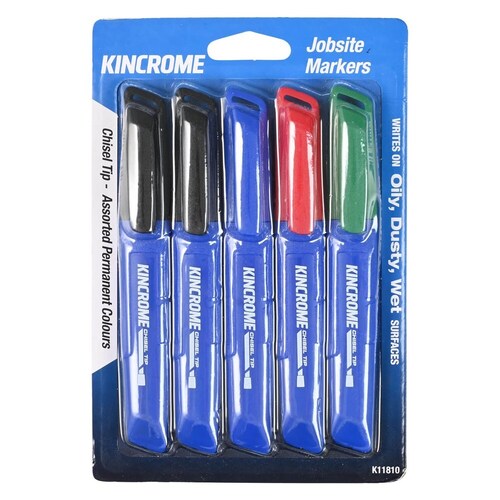 Permanent Marker Chisel Tip 5 Pack Assorted Colours Kincrome K11810 main image
