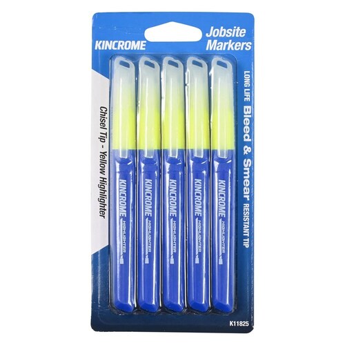 Highlighter Chisel Yellow Tip 5 Pack Kincrome K11825 main image