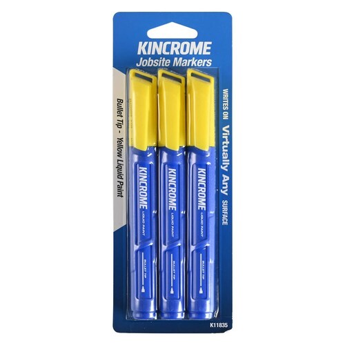 Paint Marker Bullet Tip 3 Piece Yellow Kincrome K11835