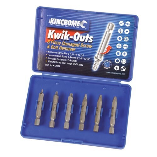 Kwik-Outs Damaged Screw & Bolt Remover 6 Piece Kincrome K12001 main image