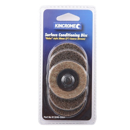 ‘Roloc' Style Sanding Discs 2” (50mm) 36 Grit (Coarse) 5 Pack Kincrome K13245-50BR